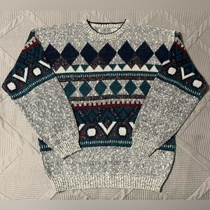 Vintage Method Mens Geometric Sweater (L)